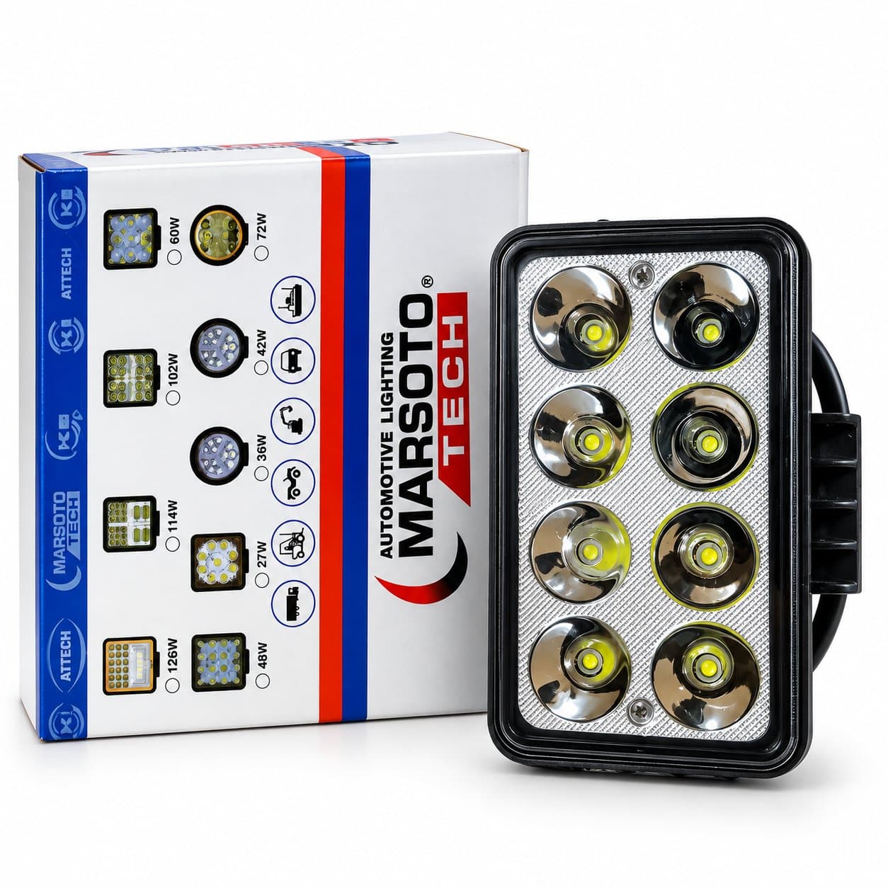 چراغ دنده عقب 8smd چهار گوش